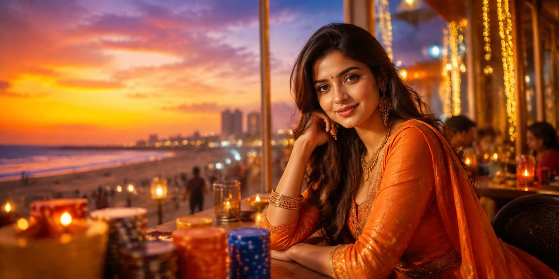 Entertainment and casino scene at Chennai Marina Beach